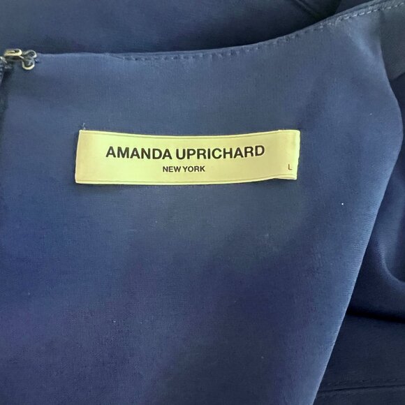 Amanda Uprichard Sleeveless Keyhole Midi Sheath Dress Blue Size L - Picture 10 of 10